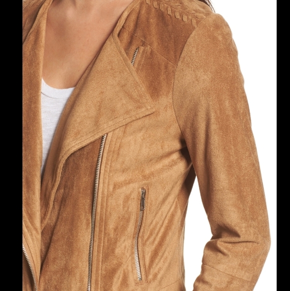 BB Dakota Plum Edgy Faux Suede Moto Crop Jacket Medium mauve wine - Picture 8 of 11